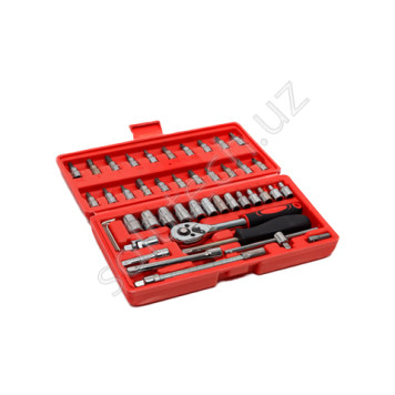 Головки-биты в наборе, 46 торцов с трешотом