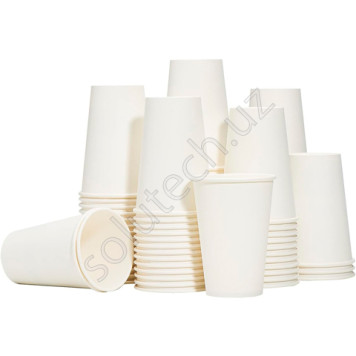 Стаканы бумажные одноразовые, белого цвета, 180 мл, 50 шт